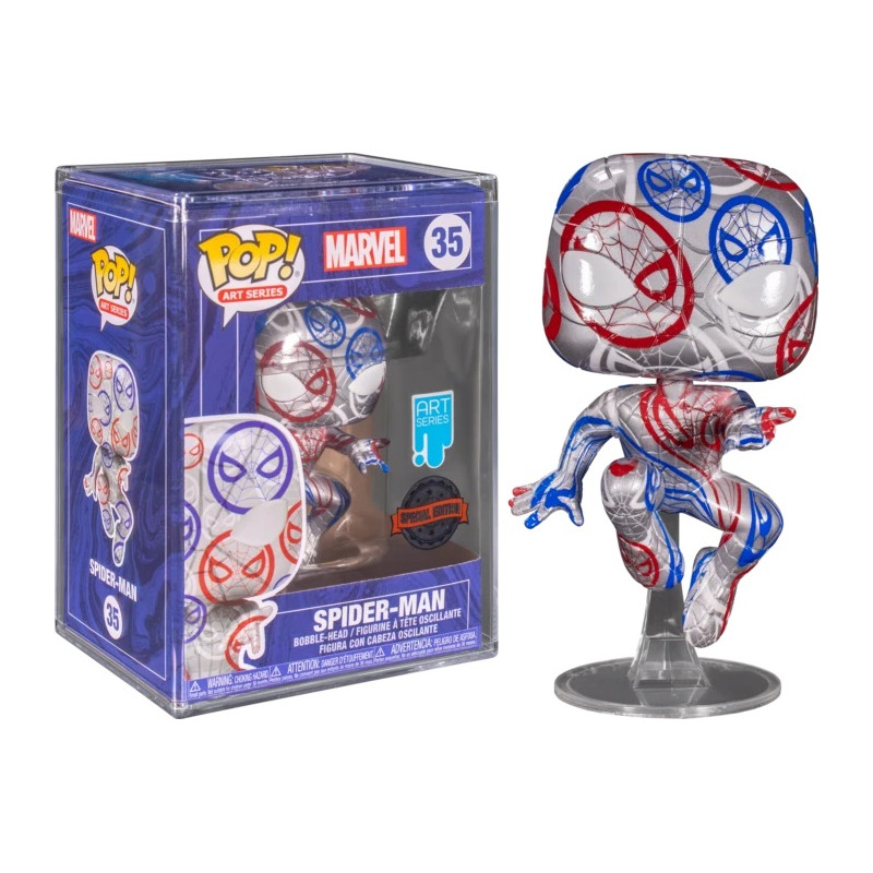 Figurine Patriotic Age Spider Man With Case Protector / Marvel Avengers /  Funko Pop Marvel 35 / Exclusive Spécial Edition