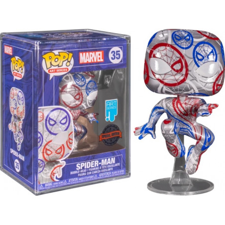 PATRIOTIC AGE SPIDER MAN WITH CASE PROTECTOR / MARVEL AVENGERS / FIGURINE FUNKO POP / EXCLUSIVE SPECIAL EDITION