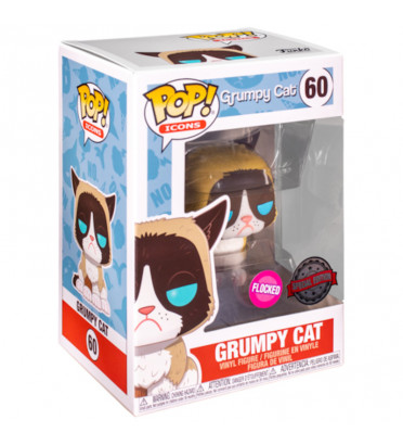 GRUMPY CAT / GRUMPY CAT / FIGURINE FUNKO POP / EXCLUSIVE SPECIAL EDITION / FLOCKED