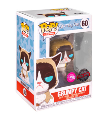 GRUMPY CAT / GRUMPY CAT / FIGURINE FUNKO POP / EXCLUSIVE SPECIAL EDITION / FLOCKED GRUMPY CAT / GRUMPY CAT / FIGURINE FUNKO POP / EXCLUSIVE SPECIAL EDITION / FLOCKED