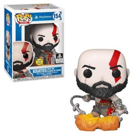 KRATOS WITH BLADES OF CHAOS / GOD OF WAR / FIGURINE FUNKO POP / EXCLUSIVE SPECIAL EDITION / GITD