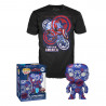 T-SHIRT XL AVEC POP CAPTAIN AMERICA / CAPTAIN AMERICA CIVIL WAR / FIGURINE FUNKO POP / EXCLUSIVE SPECIAL EDITION