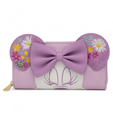 PORTEFEUILLE MINNIE HOLDING FLOWERS / MICKEY MOUSE / LOUNGEFLY