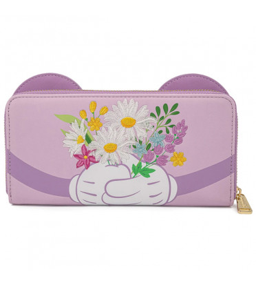 PORTEFEUILLE MINNIE HOLDING FLOWERS / MICKEY MOUSE / LOUNGEFLY