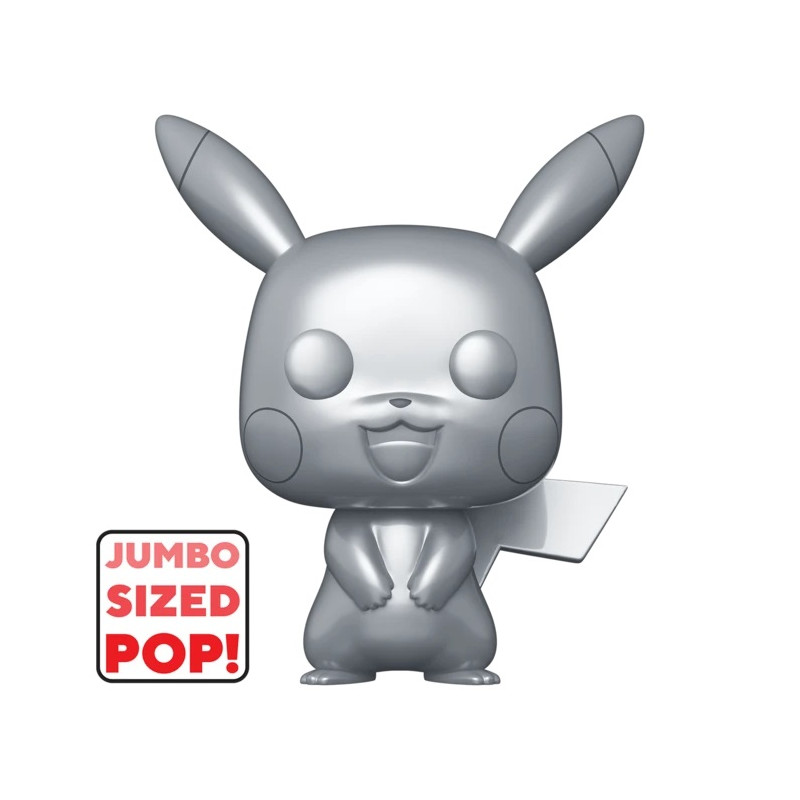 PIKACHU SILVER SUPER OVERSIZED / POKEMON / FIGURINE FUNKO POP