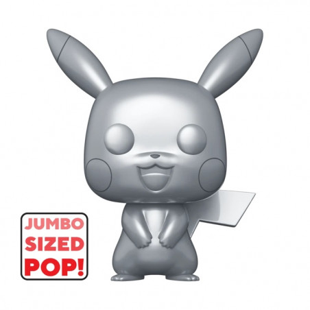 PIKACHU SILVER SUPER OVERSIZED / POKEMON / FIGURINE FUNKO POP