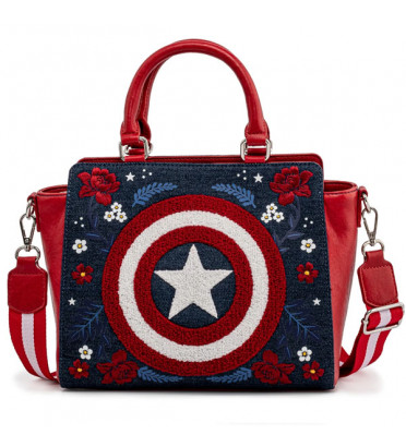 SAC A MAIN CAPTAIN AMERICA 80 TH ANNIVERSARY FLORAL / CAPTAIN AMERICA / LOUNGEFLY