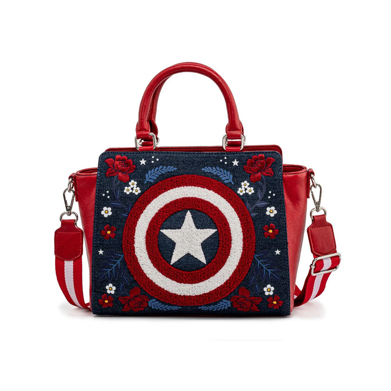 SAC A MAIN CAPTAIN AMERICA 80 TH ANNIVERSARY FLORAL / CAPTAIN AMERICA / LOUNGEFLY