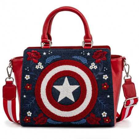 SAC A MAIN CAPTAIN AMERICA 80 TH ANNIVERSARY FLORAL / CAPTAIN AMERICA / LOUNGEFLY