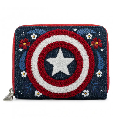 PORTEFEUILLE CAPTAIN AMERICA 80TH ANNIVERSARY FLORAL / CAPTAIN AMERICA / LOUNGEFLY