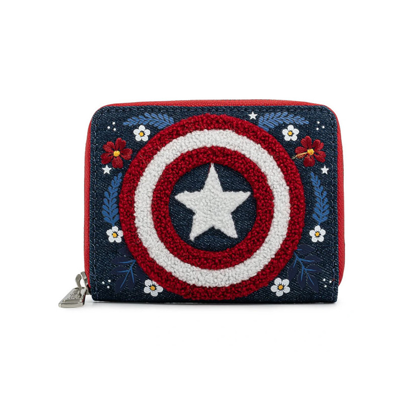PORTEFEUILLE CAPTAIN AMERICA 80TH ANNIVERSARY FLORAL / CAPTAIN AMERICA / LOUNGEFLY PORTEFEUILLE CAPTAIN AMERICA 80TH ANNIVERSARY FLORAL / CAPTAIN AMERICA / LOUNGEFLY
