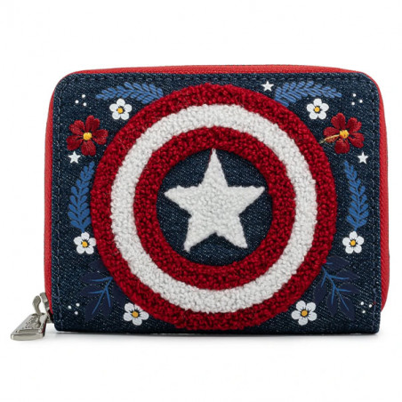 PORTEFEUILLE CAPTAIN AMERICA 80TH ANNIVERSARY FLORAL / CAPTAIN AMERICA / LOUNGEFLY