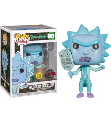 HOLOGRAM RICK CLONE / RICK ET MORTY / FIGURINE FUNKO POP / EXCLUSIVE SPECIAL EDITION / GITD