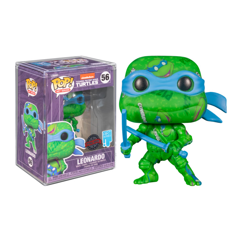 LEONARDO ARTIST WITH POP PROTECTOR / LES TORTUES NINJA / FIGURINE FUNKO POP / EXCLUSIVE SPECIAL EDITION