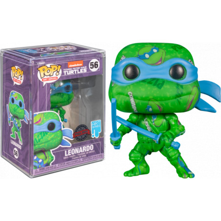 LEONARDO ARTIST WITH POP PROTECTOR / LES TORTUES NINJA / FIGURINE FUNKO POP / EXCLUSIVE SPECIAL EDITION