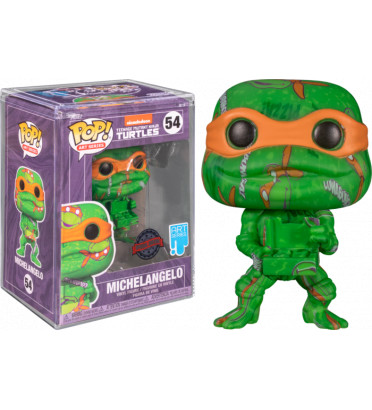 MICHELANGELO ARTIST WITH POP PROTECTOR / LES TORTUES NINJA / FIGURINE FUNKO POP / EXCLUSIVE SPECIAL EDITION