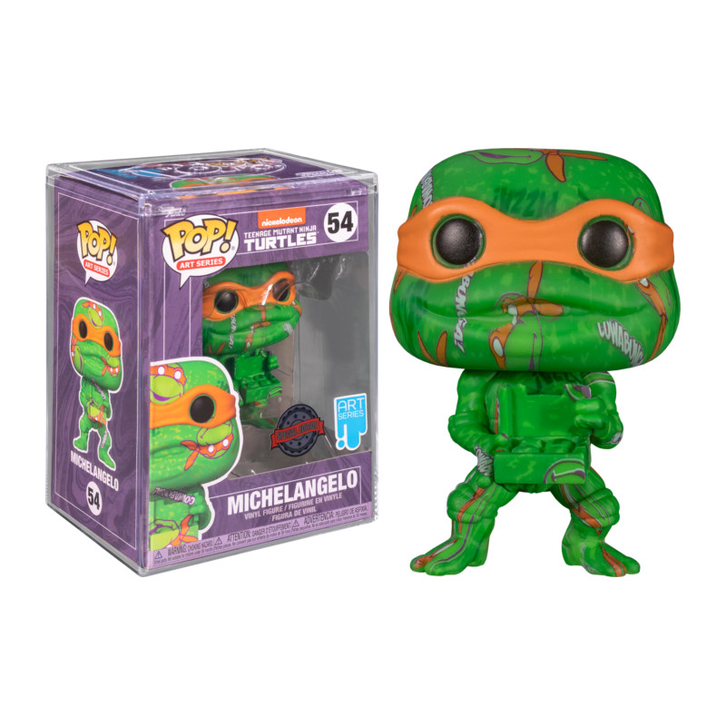 MICHELANGELO ARTIST WITH POP PROTECTOR / LES TORTUES NINJA / FIGURINE FUNKO POP / EXCLUSIVE SPECIAL EDITION