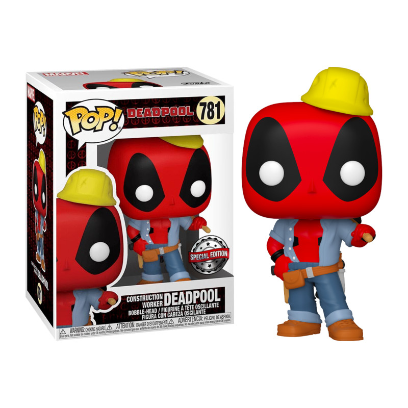 CONSTRUCTION WORKER DEADPOOL / DEADPOOL / FIGURINE FUNKO POP / EXCLUSIVE SPECIAL EDITION