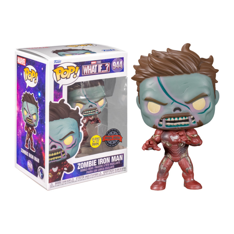 ZOMBIE IRON MAN / MARVEL WHAT IF / FIGURINE FUNKO POP / EXCLUSIVE SPECIAL EDITION / GITD