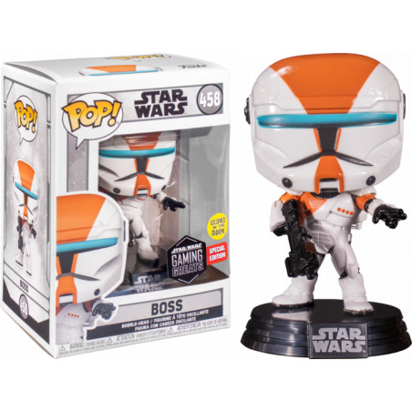 BOSS / STAR WARS REPUBLIC COMMANDO / FIGURINE FUNKO POP / EXCLUSIVE SPECIAL EDITION / GITD