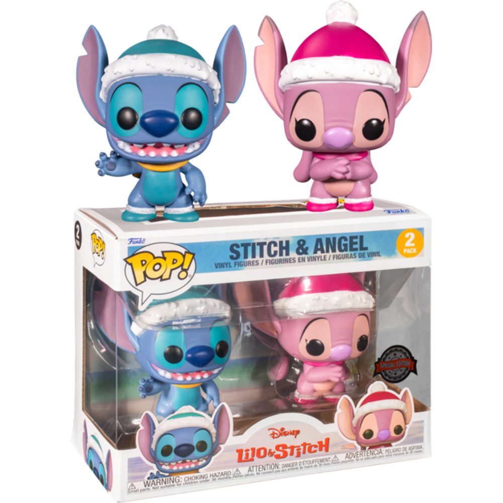 Figurine Winter Stitch et Angel / Lilo Et Stitch / Funko Pop Disney /  Exclusive Special Edition