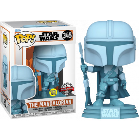 THE MANDALORIAN HOLO / STAR WARS THE MANDALORIAN / FIGURINE FUNKO POP / EXCLUSIVE SPECIAL EDITION / GITD