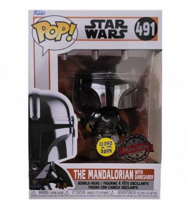 THE MANDALORIAN WITH DARK SABERS / STAR WARS THE MANDALORIAN / FIGURINE FUNKO POP / EXCLUSIVE SPECIAL EDITION