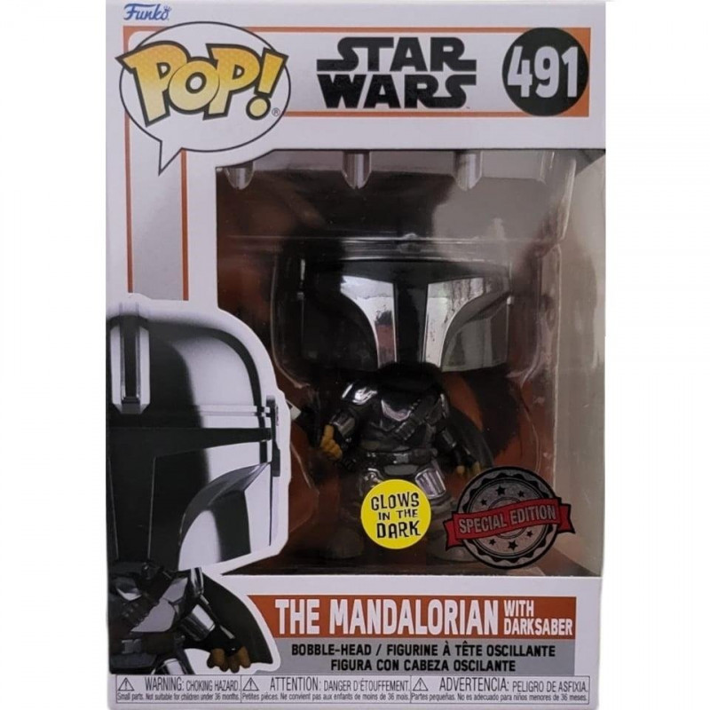 THE MANDALORIAN WITH DARK SABERS / STAR WARS THE MANDALORIAN / FIGURINE FUNKO POP / EXCLUSIVE SPECIAL EDITION