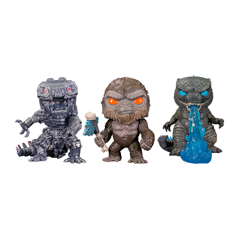 3 PACK KONG,GODZILLA WITH HEAT RAY,MECHAGODZILLA / GODZILLA VS KONG / FIGURINE FUNKO POP / EXCLUSIVE SPECIAL EDITION