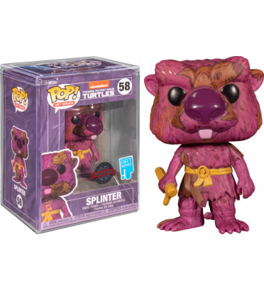 SPLINTER ARTIST WITH POP PROTECTOR / LES TORTUES NINJA / FIGURINE FUNKO POP / EXCLUSIVE SPECIAL EDITION