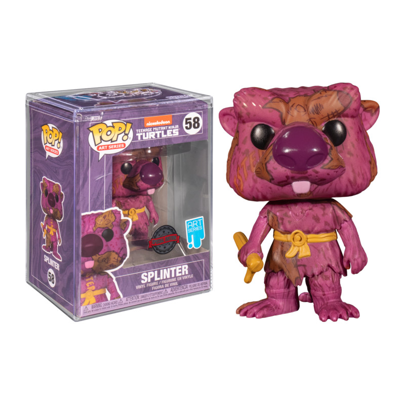 SPLINTER ARTIST WITH POP PROTECTOR / LES TORTUES NINJA / FIGURINE FUNKO POP / EXCLUSIVE SPECIAL EDITION