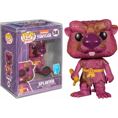 SPLINTER ARTIST WITH POP PROTECTOR / LES TORTUES NINJA / FIGURINE FUNKO POP / EXCLUSIVE SPECIAL EDITION