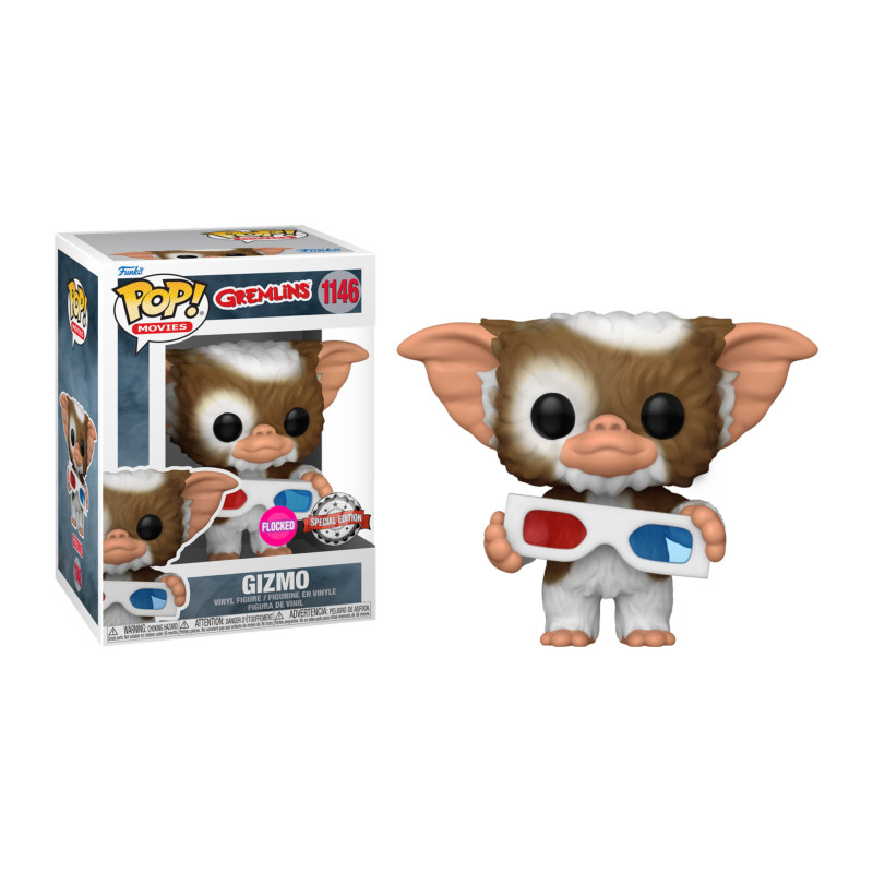 GIZMO WITH 3D GLASSES / GREMLINS / FIGURINE FUNKO POP / EXCLUSIVE SPECIAL EDITION / FLOCKED