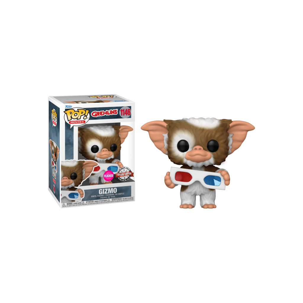 Figurine Gizmo With 3d Glasses / Gremlins / Funko Pop Movies 1146 /  Exclusive Special Edition / Flocked