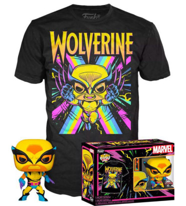 T-SHIRT L AVEC POP WOLVERINE / BLACKLIGHT / FIGURINE FUNKO POP T-SHIRT L AVEC POP WOLVERINE / BLACKLIGHT / FIGURINE FUNKO POP