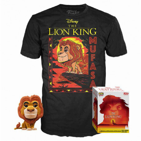 T-SHIRT M AVEC POP MUFASA / LE ROI LION / FIGURINE FUNKO POP