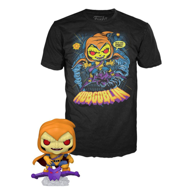 T-SHIRT L AVEC POP HOBGOBLIN / ANIMATED SPIDERMAN / FIGURINE FUNKO POP