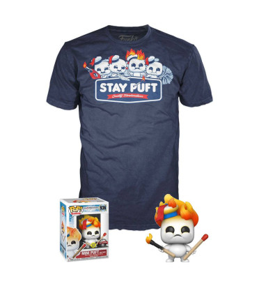 T-SHIRT M AVEC POP MINI PUFT / GHOSTBUSTERS AFTERLIFE / FIGURINE FUNKO POP