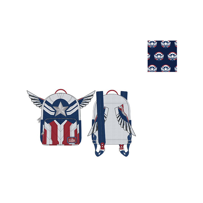 MINI SAC A DOS FALCON CAPTAIN AMERICA COSPLAY / CAPTAIN AMERICA / LOUNGEFLY