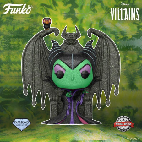 MALEFICENT ON THRONE / LA BELLE AU BOIS DORMANT / FIGURINE FUNKO POP / EXCLUSIVE SPECIAL EDITION / DIAMOND