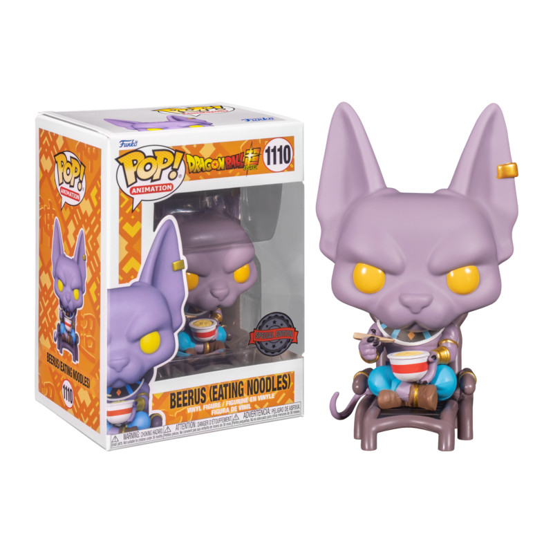 BEERUS EATING NOODLES / DRAGON BALL SUPER / FIGURINE FUNKO POP / EXCLUSIVE SPECIAL EDITION