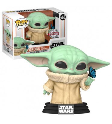 GROGU WITH BUTTERFLY / STAR WARS THE MANDALORIAN / FIGURINE FUNKO POP / EXCLUSIVE SPECIAL EDITION
