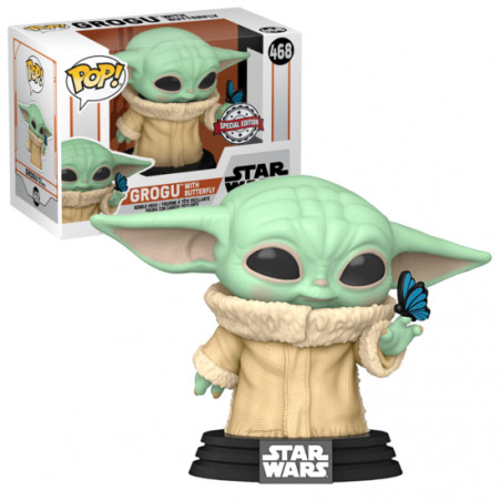 GROGU WITH BUTTERFLY / STAR WARS THE MANDALORIAN / FIGURINE FUNKO POP / EXCLUSIVE SPECIAL EDITION
