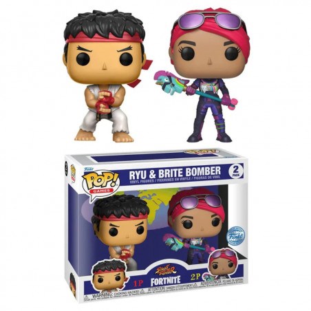 2 PACK RYU ET BRITE BOMBER / FORTNITE / FIGURINE FUNKO POP