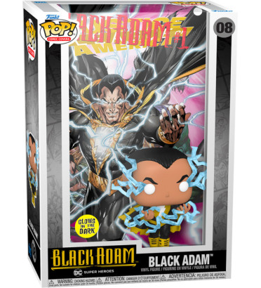 BLACK ADAM LIGHTNING COMIC COVERS / BLACK ADAM / FIGURINE FUNKO POP / GITD BLACK ADAM LIGHTNING COMIC COVERS / BLACK ADAM / FIGURINE FUNKO POP / GITD