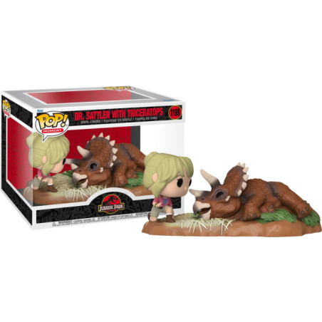 DR SATTLER WITH TRICERATOPS MOVIE MOMENTS / JURASSIC PARK / FIGURINE FUNKO POP / EXCLUSIVE SPECIAL EDITION