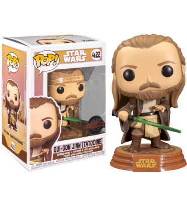 QUI GON JINN TATOOINE / STAR WARS / FIGURINE FUNKO POP / EXCLUSIVE SPECIAL EDITION