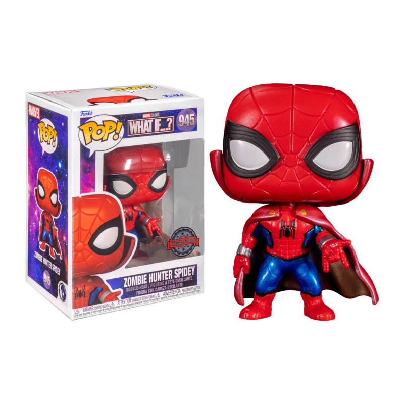 ZOMBIE HUNTER SPIDEY METALLIC / MARVEL WHAT IF / FIGURINE FUNKO POP / EXCLUSIVE SPECIAL EDITION