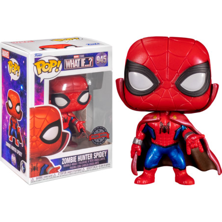 ZOMBIE HUNTER SPIDEY METALLIC / MARVEL WHAT IF / FIGURINE FUNKO POP / EXCLUSIVE SPECIAL EDITION