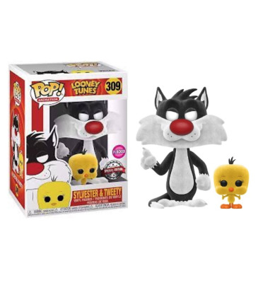 SYLVESTER AND TWEETY / LOONEY TUNES / FIGURINE FUNKO POP / EXCLUSIVE SPECIAL EDITION / FLOCKED